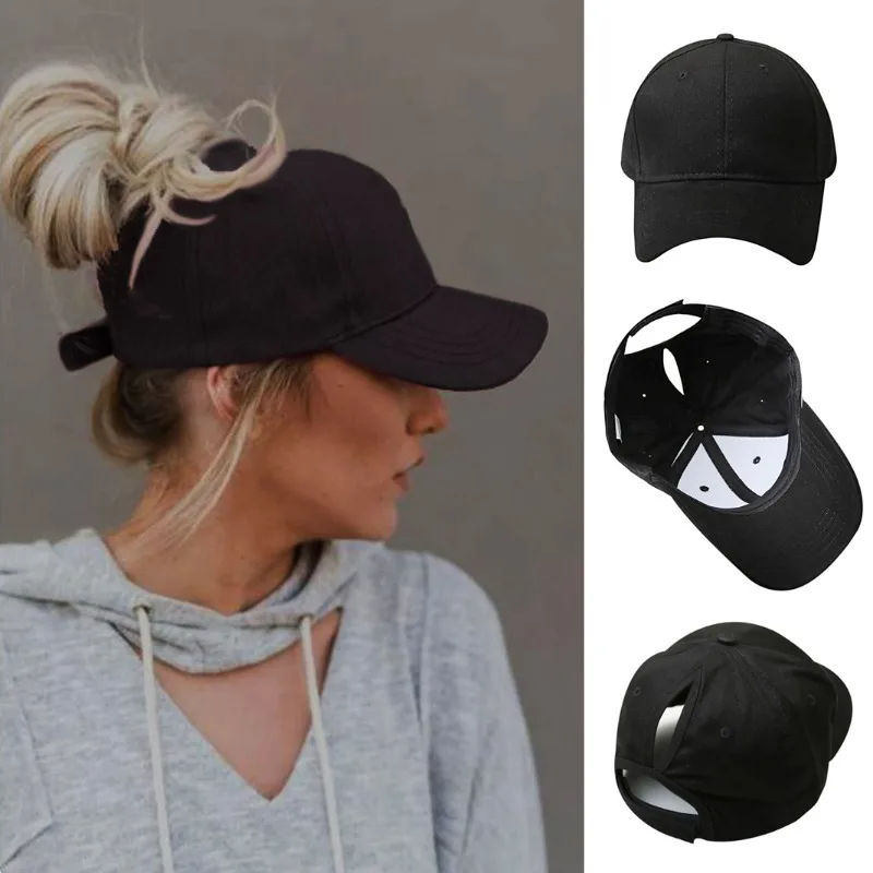 

Fashion High Ponytail Baseball Cap for Women Spring Summer Sun Hat Running Snapback Hat Messy High Bun Women's Caps Female