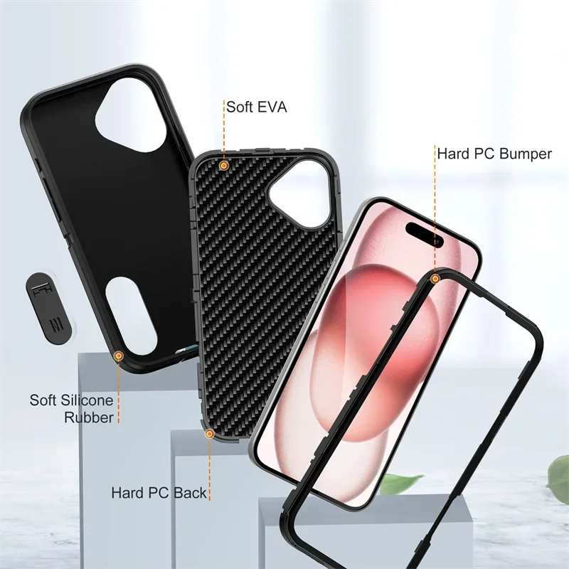 3 in 1 Hybrid Heavy Duty Armor Belt Clip Phone Case for IPhone 12 13 14 15 16 Pro Max XR 8 7 Plus SE Otter Case Box Back Cover_voghion.com