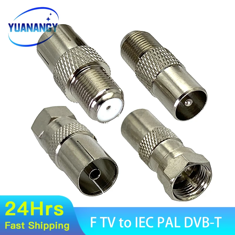 F TV-IEC PAL DVB-T 남성 플러그 및 여성 잭 Striaght RF 어댑터 커넥터 동축 와이어 터미널 1Pcs