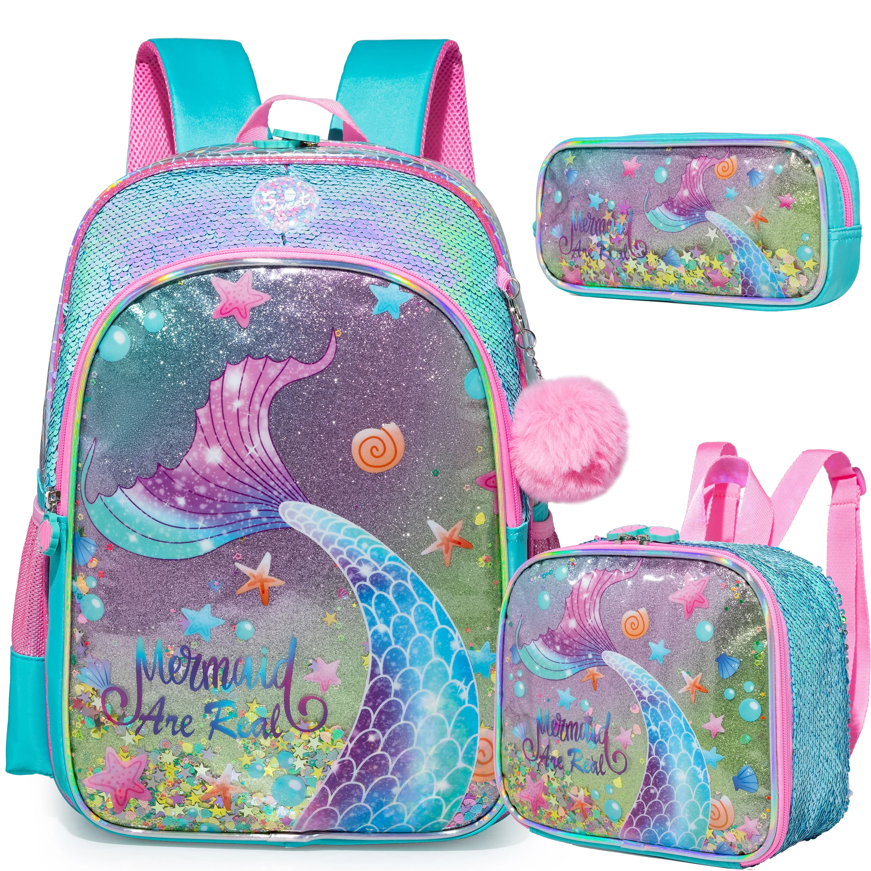 Meetbelify Backpack for Girls Backpacks Kids School Bookbag for Elementary Students Full Size Travel Bag with lunch box 1