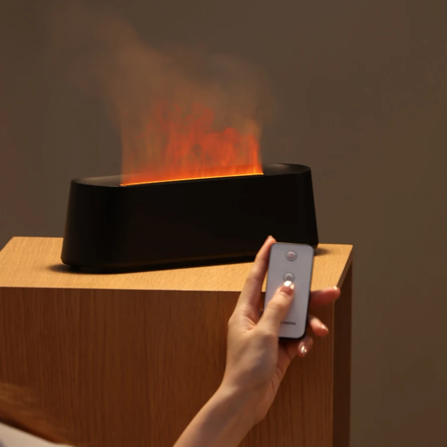 300ML Aroma Oil Diffuser Air Humidifier Seven-Color Flame Car USB Aromatherapy with remote control Portable Cool Mist Usb Led