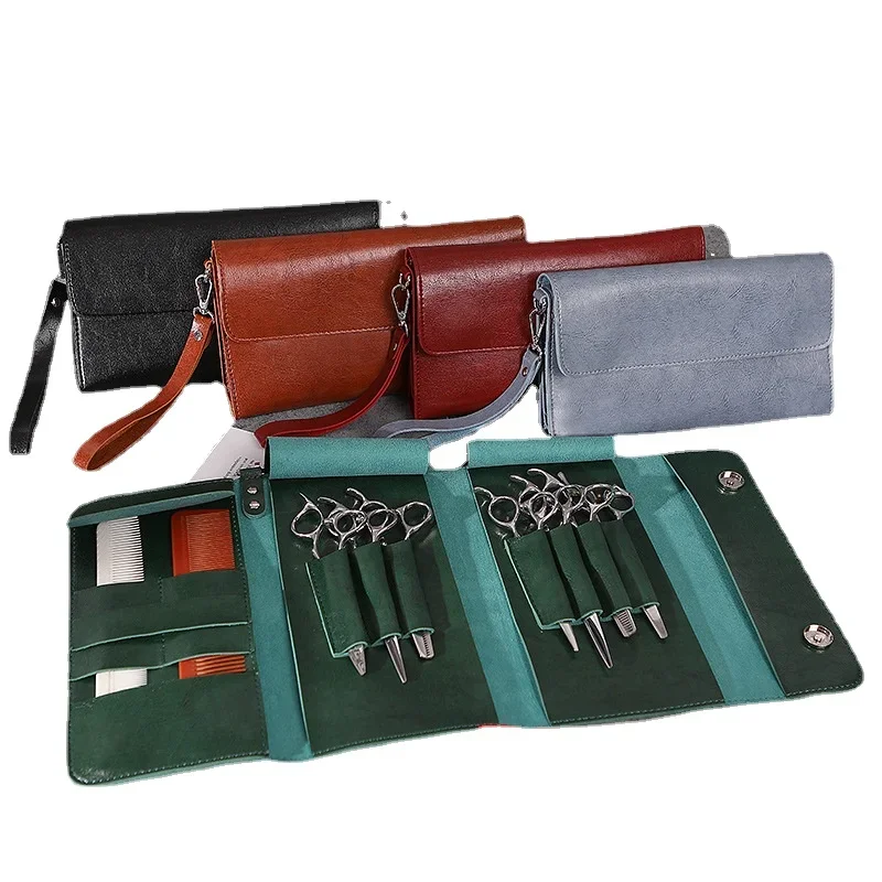 Hair Scissors Leather Bag Barber Tools Hair Salon Scissor Comb Case Hairdresser Supplies Styling Tools Accessories storage bag tool holder