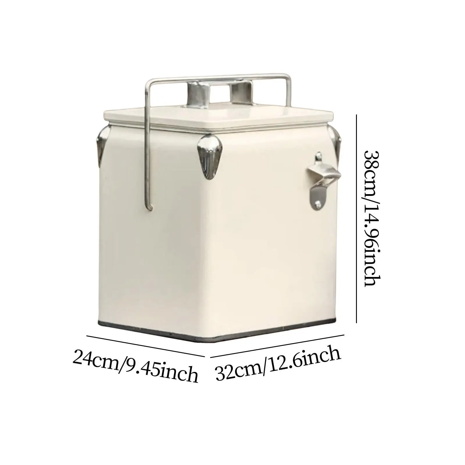 Cooler Box Portable Vintage Design Insulated Box for Camping BBQ Boat