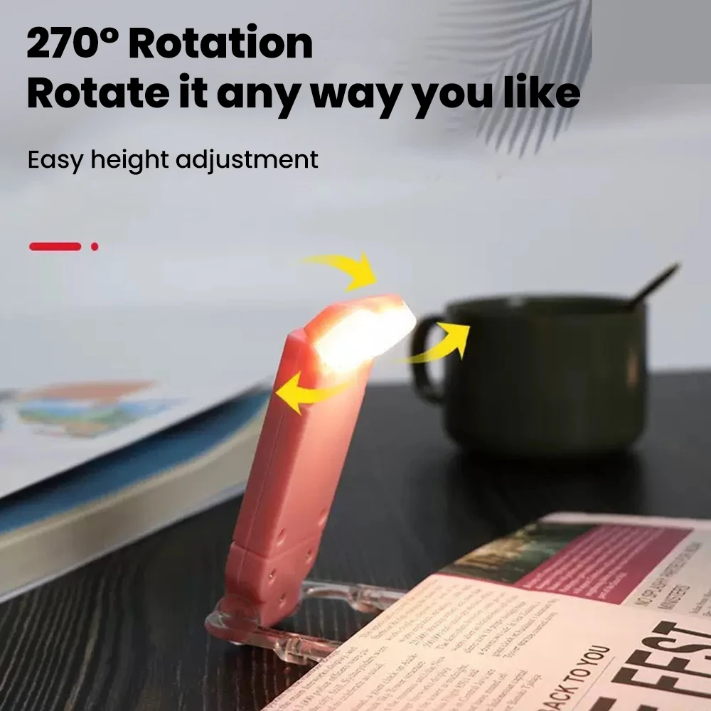 Portable LED USB Rechargeable Eye Protection Reading Light with Adjustable 3-Color Modes