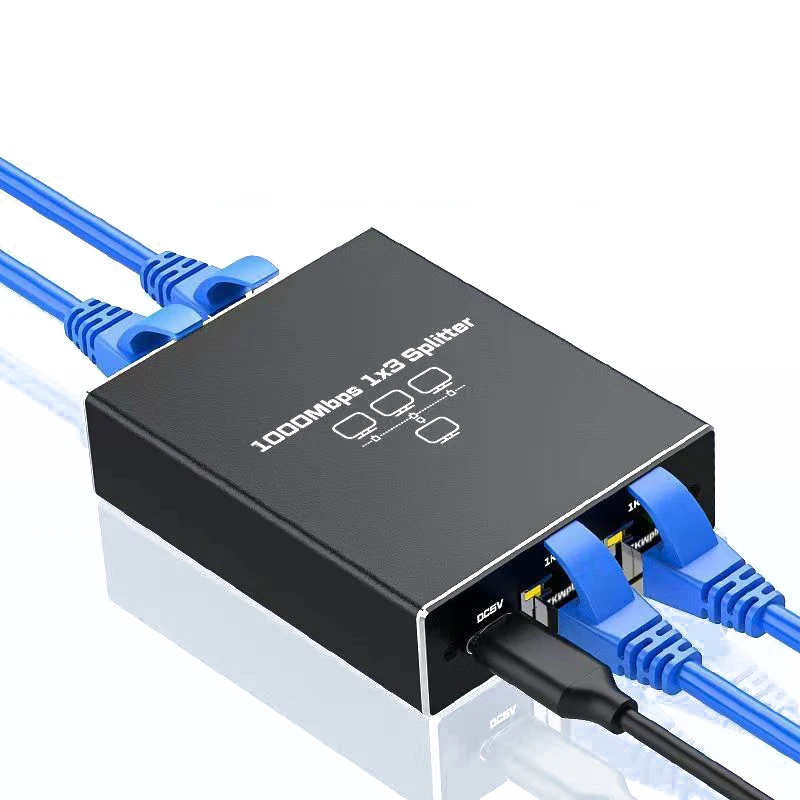 1 To 3 Gigabit Ethernet Splitter 1000Mbps LAN Splitter Network RJ45 For Cat5 Cat5e Cat6 Cat7 Cat8 Cable