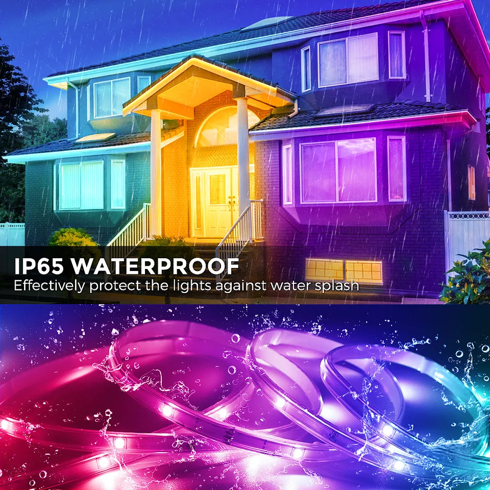 Led Gaming Bande LED Extérieure IP67 20m - Application + Musique - RVB Décorative Bande Led Exterieur Ip67