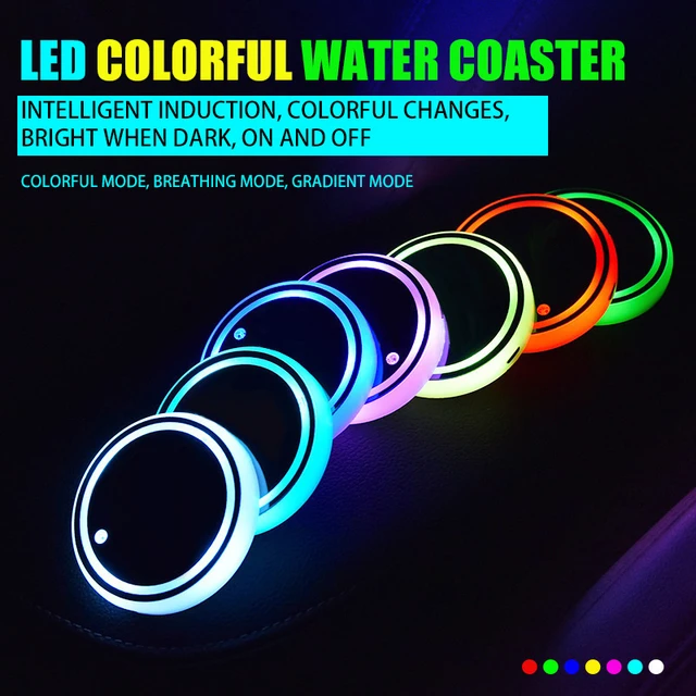 LED Untersetzer Getränke halter bunt leuchtend Wasser Untersetzer Trink  halter Matte Micro USB LED wiederauf ladbare Farbe Licht Tasse Zubehör -  AliExpress