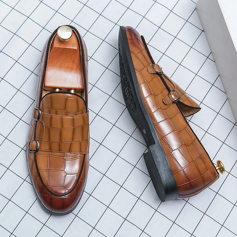 

2023 Fashion Design Men Casual Leather Shoes Comfortable Slip-on Men Dress Shoes Black Flat Men Bussiness Loafers Plus Size 48