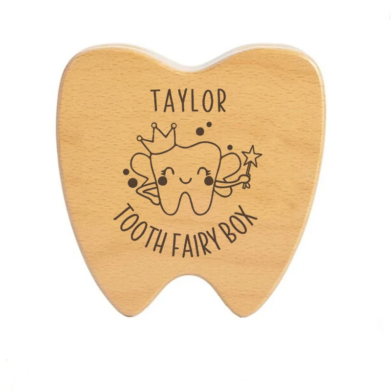 Personalized Baby Tooth Box Baby Tooth Keepsake Box Tooth Fairy Holder for Kids Milk Tooth Box Girl Birthday Gift Newborn Gift personalized dinosaur tooth box birthday gift for kids engraved custom name tooth box wood teeth box birthday gift