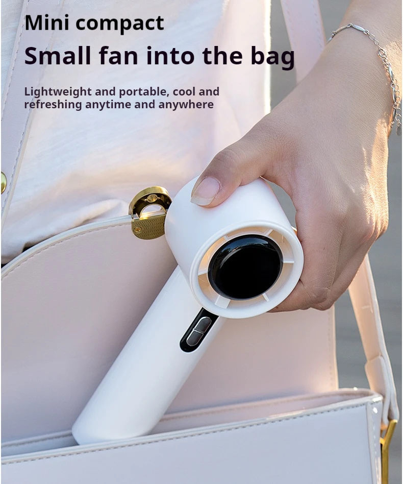 2025 Handheld Fan 5200mAh with LED Display Semiconductor Refrigeration 100 Speeds USB Rechargeable For Sport 4