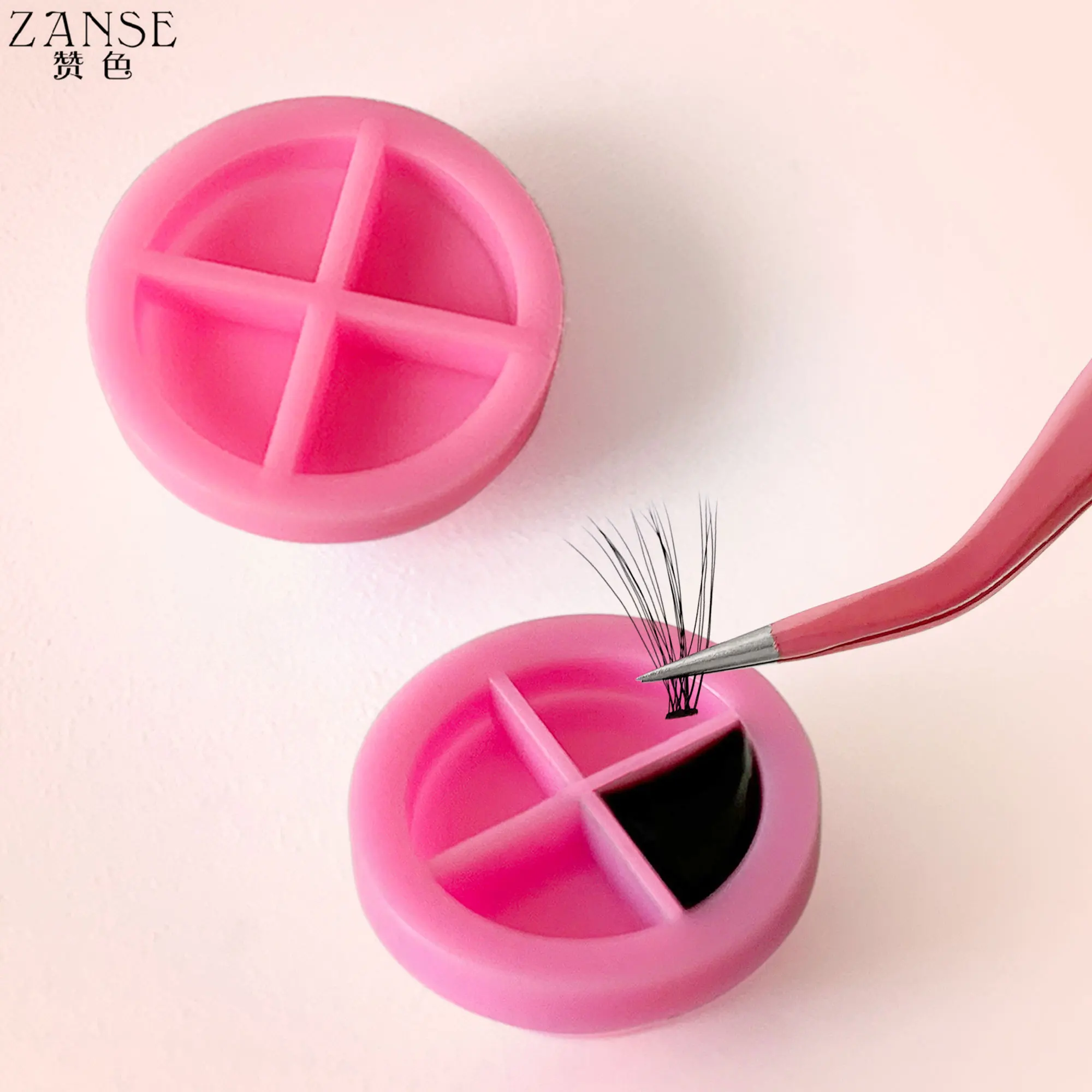 100pcs Disposable Plum-shaped Glue Cup Eyelash Extensions Tools Glue Container Pigment Holder Glue Tray Cosmetic Makeup Tools