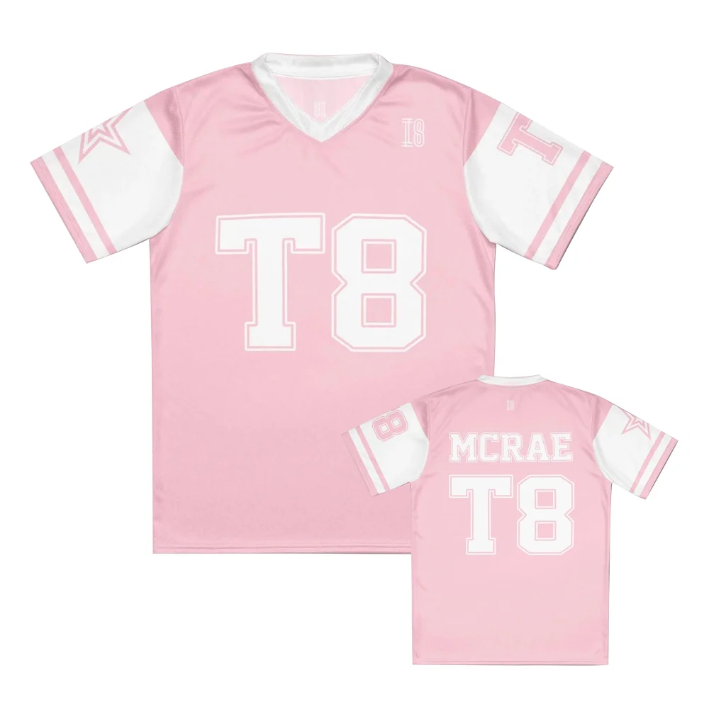 Tate McRae Jersey Spring/Summer Season Men's and Women's Sportswear T8 McRae Football Jersey V-Neck Kid T-Shirt y2k clothes