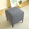 1pc Leaves Jacquard Square Ottoman Cover Elastic Soft Footrest Slipcovers Anti-slip Removable Footstool Cover for Home Decor 3