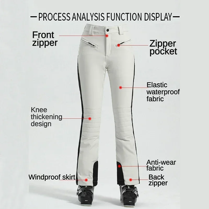 GSOU SNOW Womens Ski Pants Slim Fit Waterproof Seychelles