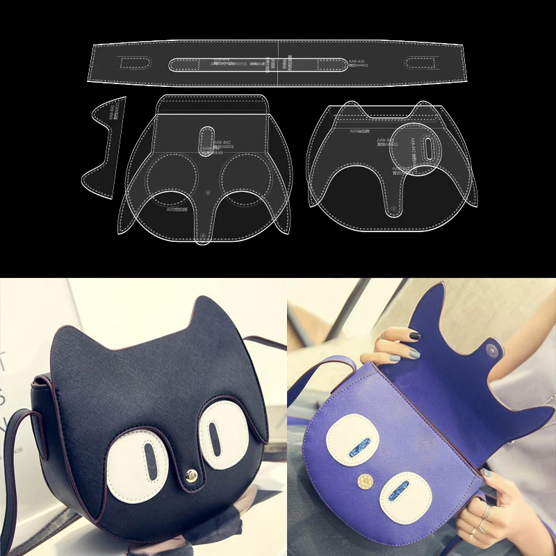 

Сделай Сам Кожа ремесло шитье узор мультфильм кросс-боди сумка акриловый шаблон вырезанный шаблон 20x17,5 см