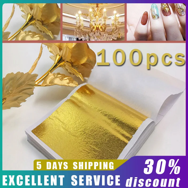 Gold Foil Paper Sheet Imitation Gold Sheet Dessert Decorations