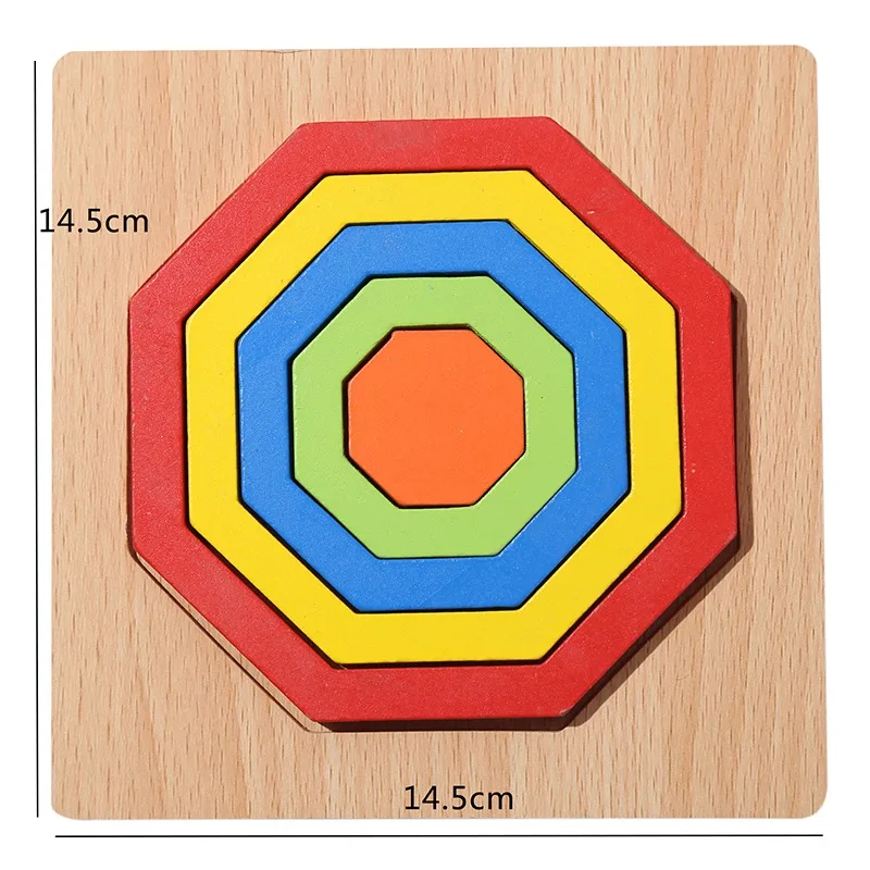 Baby Educational Wooden Toys Montessori Early Learning Rainbow Wooden 3d Puzzle Board Game Preschool Toys For Children 6