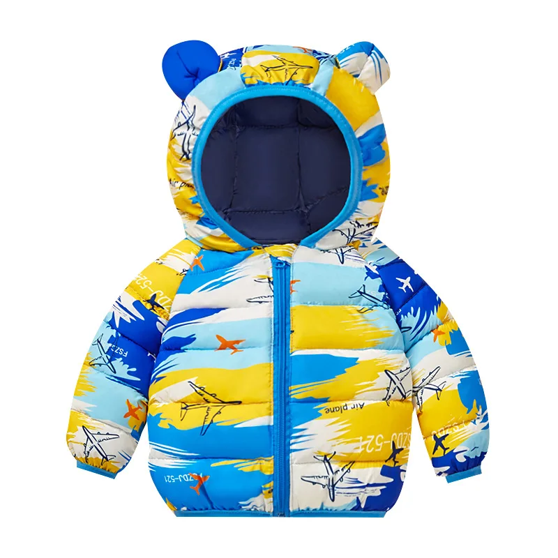 thumbnail image 1 of Chaquetas de plumón ligeras con capucha para niños, abrigos con cremallera, estampado de Spiderman de dibujos animados, ropa de abrigo informal cálida para niñas, Otoño e Invierno, 1 of 4