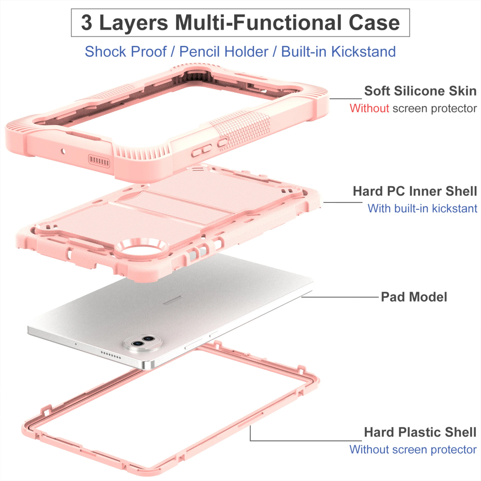 Durable Multi-Angle Stand Tablet Case - Heavy Duty Protection