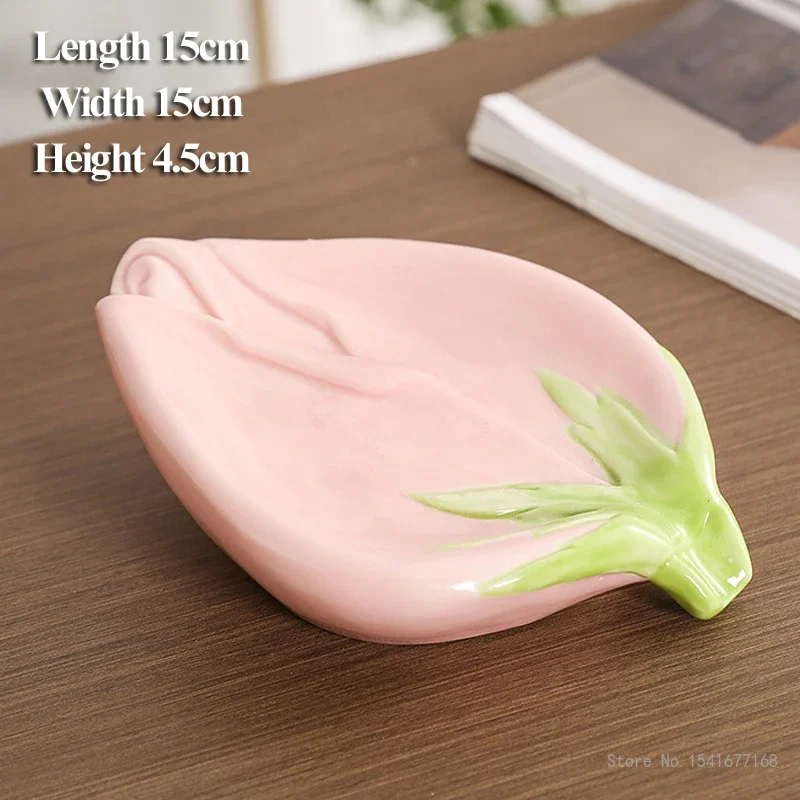 Creative Rose Leaf Shaped Ceramic Soap Box Household Bathroom Kitchen Article Sink Drain Soap Dish Light Luxury Stora 1Pcge Rack