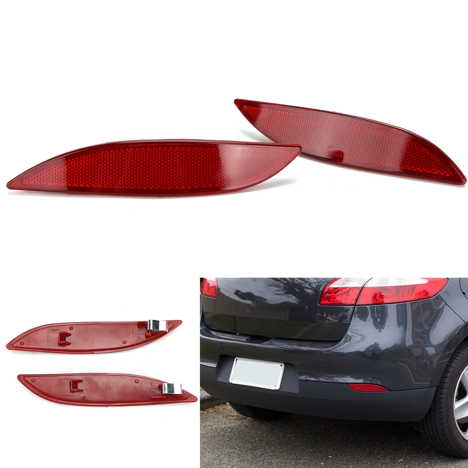 265600004R 1 쌍의 후면 범퍼 반사경 265650004R III Fluence 자동차 액세서리 후면 범퍼 반사경 부품 교체