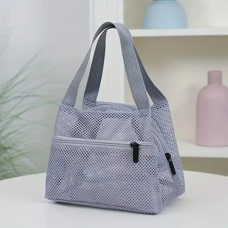Portable Mesh Beach Bag Multifunctional Clear Shower Cosmetic Bag Storage Pouch Toiletries Organizer Travel Wash Bag Gym