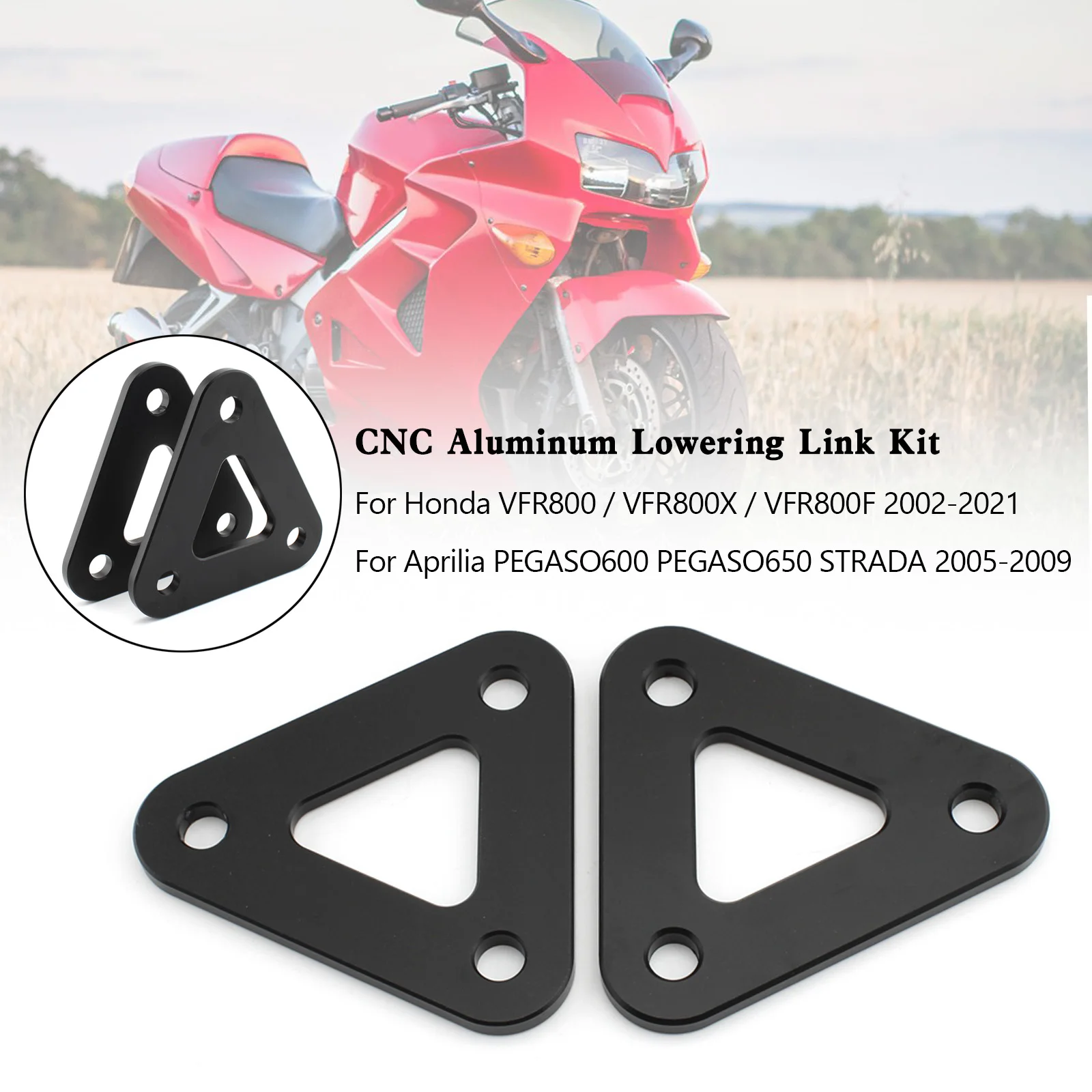 

Areyourshop CNC Aluminum Lowering Link Kit for Honda VFR800 02-21 PEGASO 600 650 05-09