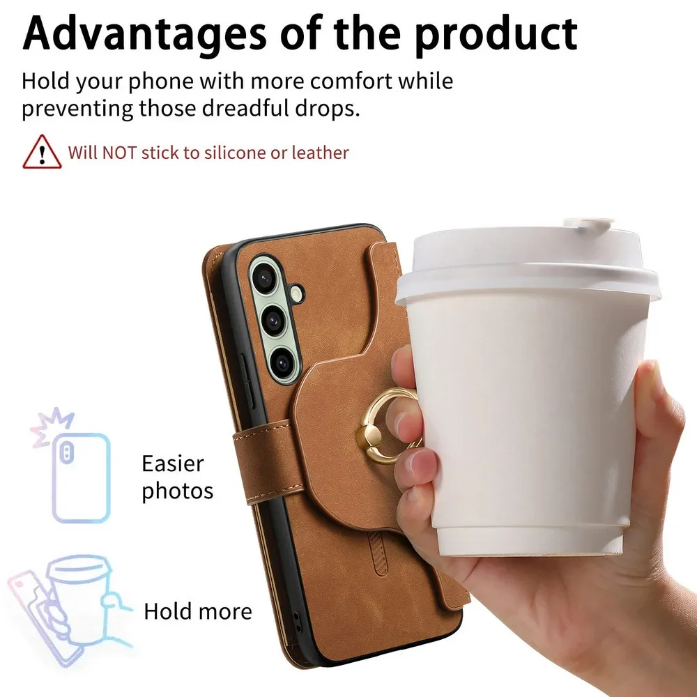 Detachable Leather Zipper Wallet Phone Case Cover