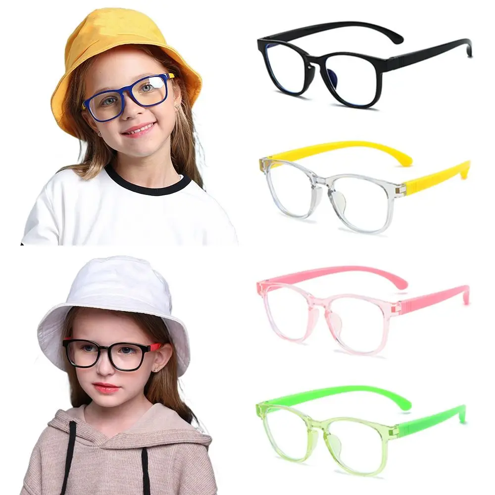 1pcs Kids Silicone Anti-blue Light Kids Glasses Children Boys Girls Computer Eye Protection Eyeglasses Ultra Light Frame Eyewear