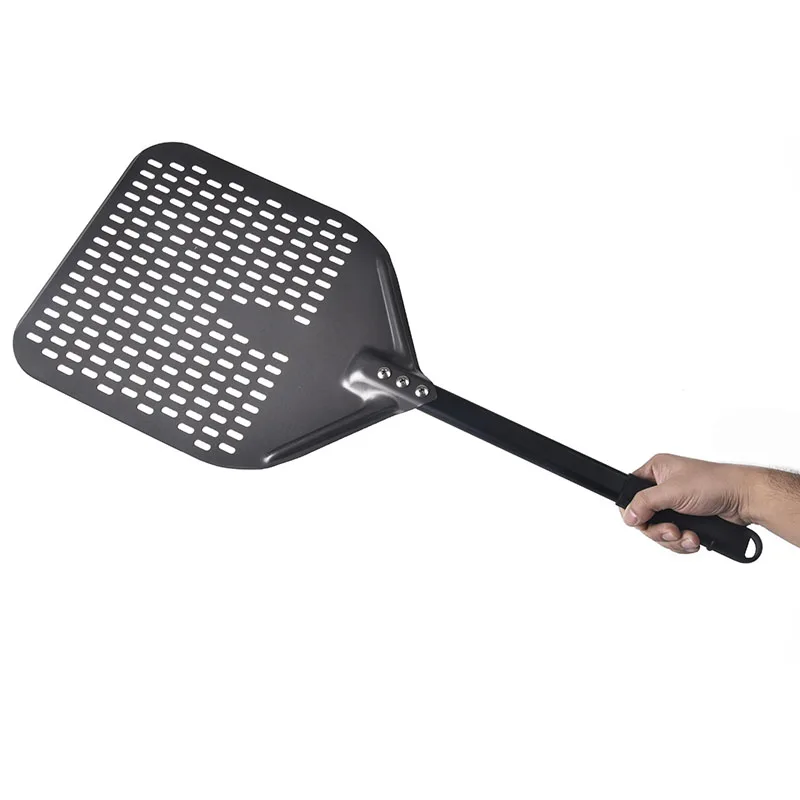 SHANGPEIXUAN 14/13/12 Inch Perforated Pizza Peel Rectangular Pizza Shovel Aluminum Hard Coating or Anodized Peel