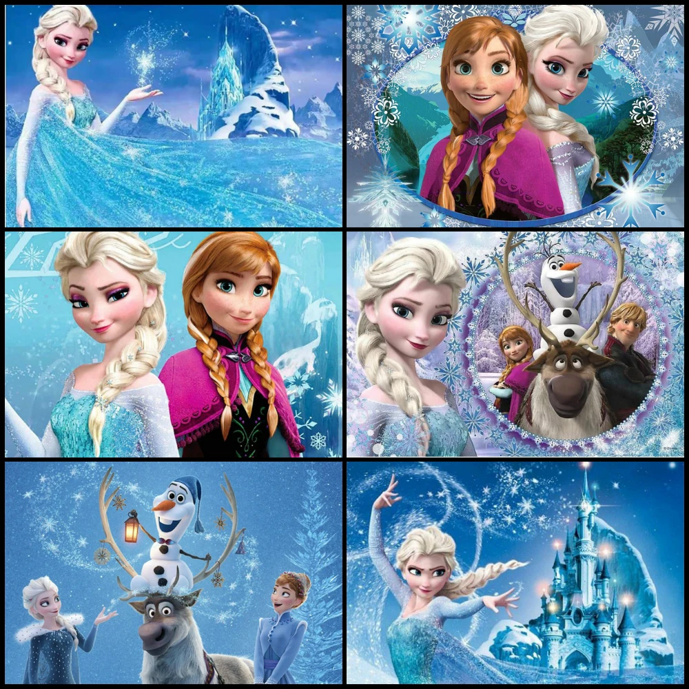 Pittura Diamante 5D Disney Cartoon Film Frozen Elsa E Princess Anna Square Bambino Ricamo Completo Aneto Mosaico Decorazione Della Parete Regalo