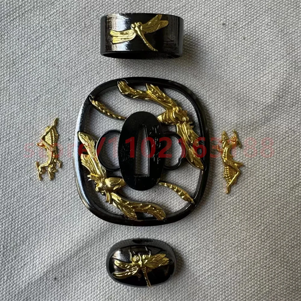 A Set Alloy Parts Tsuba Handguard Guard Fuchi Kashira Menuki For Real Japanese Japan Samurai Katana Sword Fittings New Very Good 4