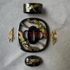 A Set Alloy Parts Tsuba Handguard Guard Fuchi Kashira Menuki For Real Japanese Japan Samurai Katana Sword Fittings New Very Good 4