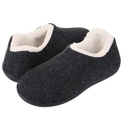 Cozy Women's Fuzzy Indoor/Outdoor Winter Shoes with Non-Slip Rubber Sole - 42 (Black)