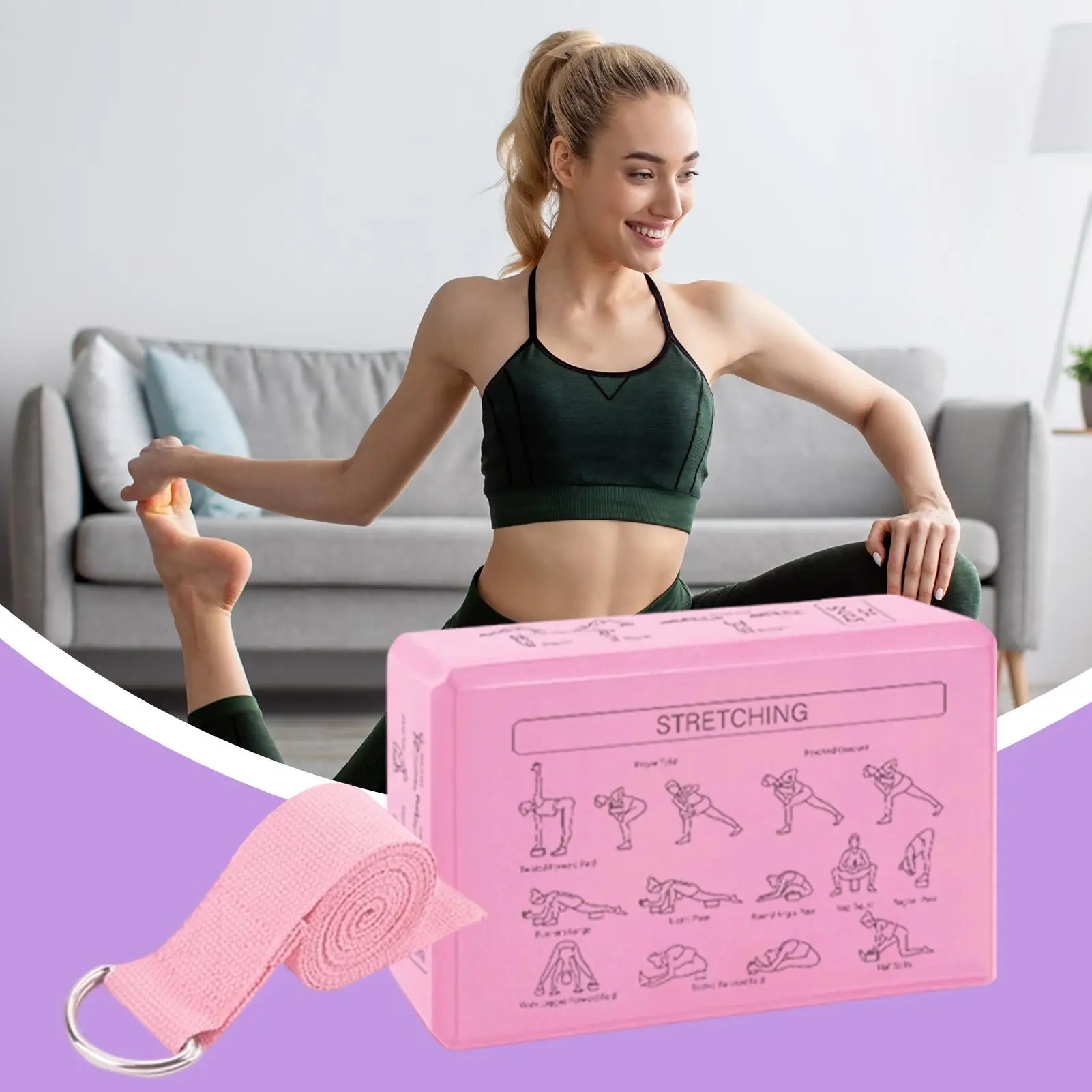 2pcs EVA Gym Blocks Foam Brick Training Exercise Fitness Equipment Dance Yoga Auxiliary Tool Stretching Body Shaping Yoga Blocks