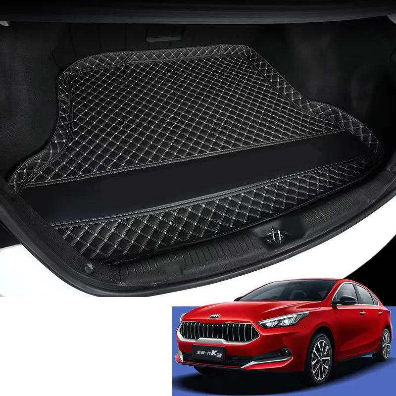  Tapis de Coffre Voiture pour KIA K3 2019-2023, Couverture  Complète Imperméable Tapis Coffre Voiture Protecteur Accessoires,Coffe