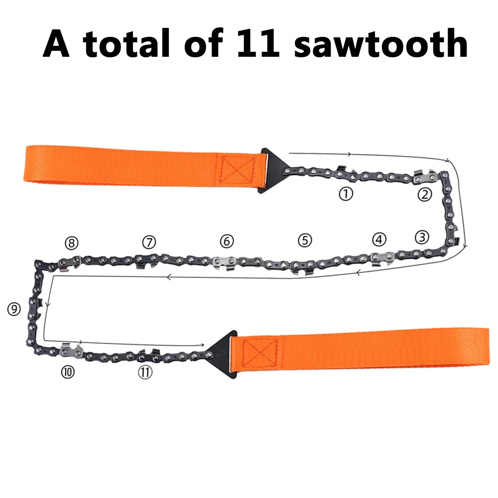 Hand Zipper Saw Emergency Camping Hiking Tool Garden Logging Portable Survival Chain Saw Outdoor Tools 11 Sawtooth
