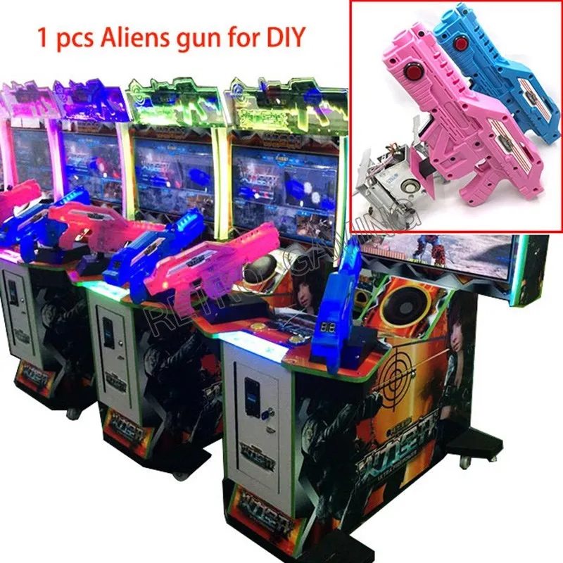 Aliens gun sets / Paradise lost / House of dead 4 / Let's go Jungle double gun shooting / laser video gun children game disturbed the lost children 2lp