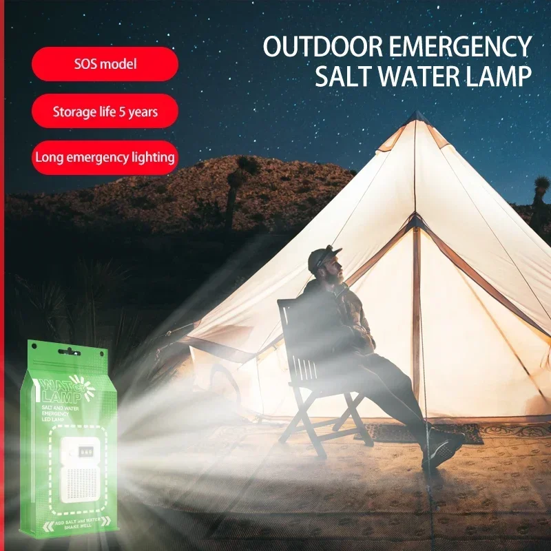 Energy Saving Travel Goods Portable Camping Light Salt Water Outdoor LED Emergency Camping Night Fishing With SOS Function