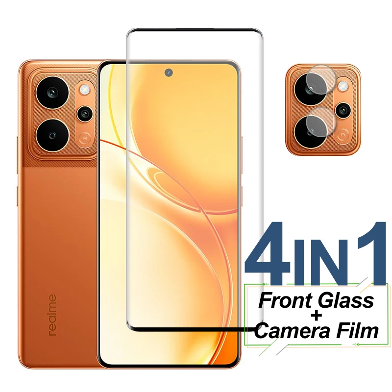Full Cover Tempered Glass Screen Protector with Camera Lens Film