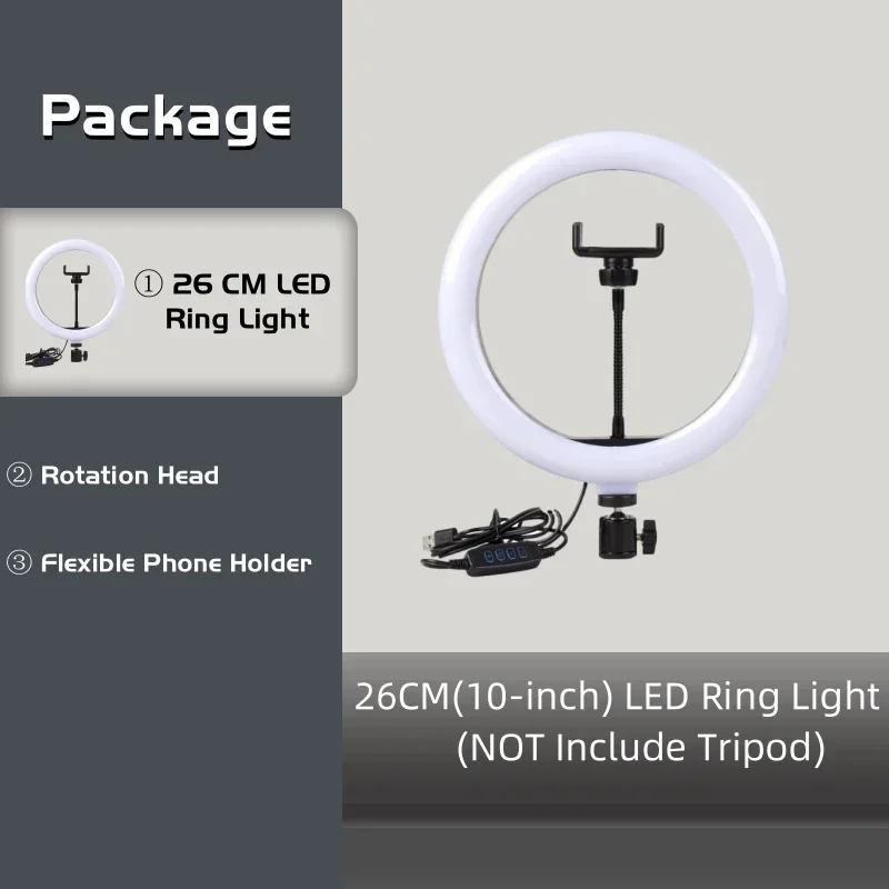 10” Dimmable LED Ring Light with Tripod – Selfie, Makeup, Studio Lighting 18 S8122a2f0d84949c4a8a1327e7c9778f99