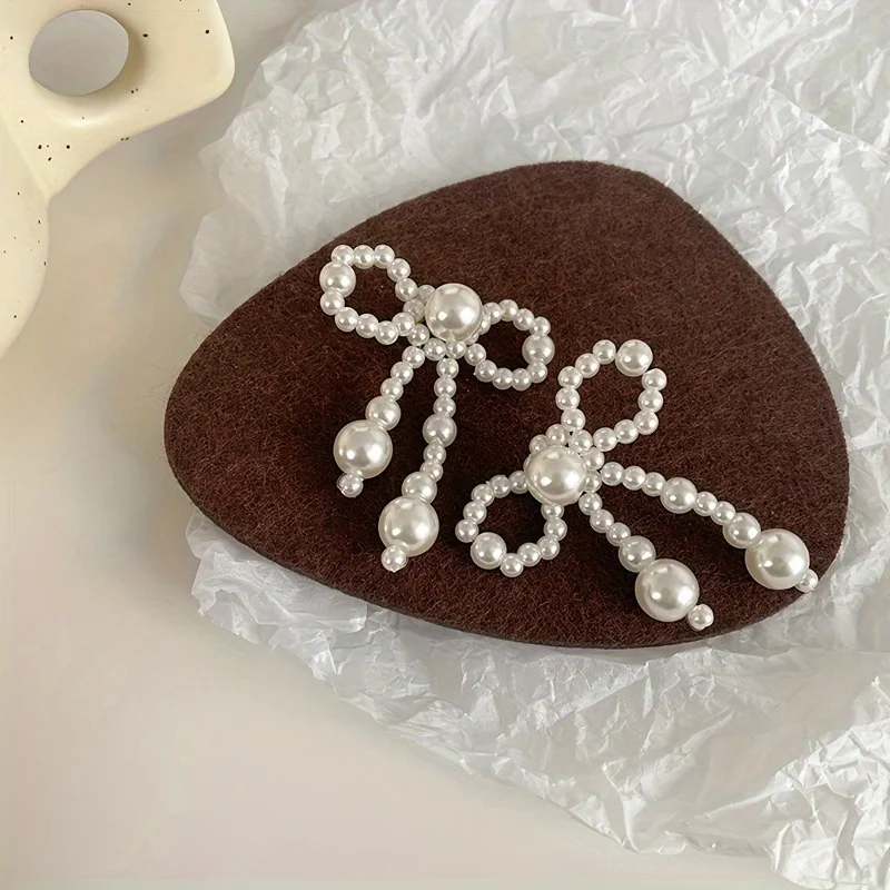 Set of 10 Handcrafted Pearl Bow and Heart-Shaped Decorative Accessories
