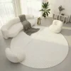 Round Living Room Carpet Large Area Bedroom Carpets Bedside Floor Mat Creative Lines Minimalist Style Home Decoration Rug 거실 카펫 1