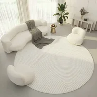 Round Living Room Carpet Large Area Bedroom Carpets Bedside Floor Mat Creative Lines Minimalist Style Home Decoration Rug 거실 카펫 1