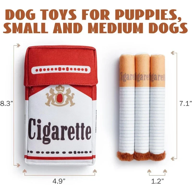 Dog Toys Fun Interactive Plush Dog Toys Creatives Products Cigarette Butt Design Dogs Chew Toys Perfect Pet Gifts for Playing 6