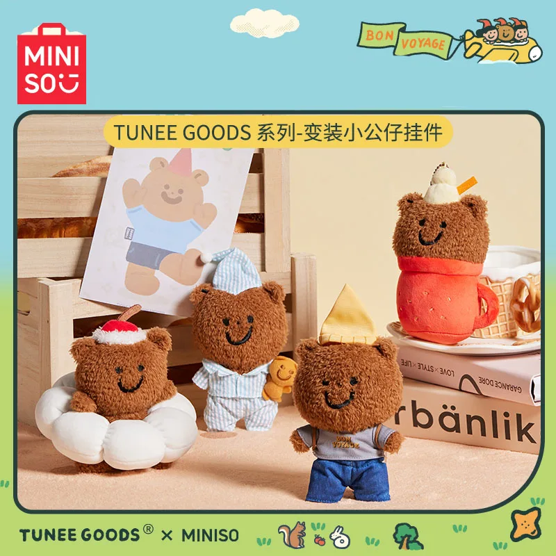 

Miniso Tunee Goods Cross-Dressing Small Doll Pendant Backpack Bag Girl Plush Hanging Ornaments Keychain Bear Birthday Gift