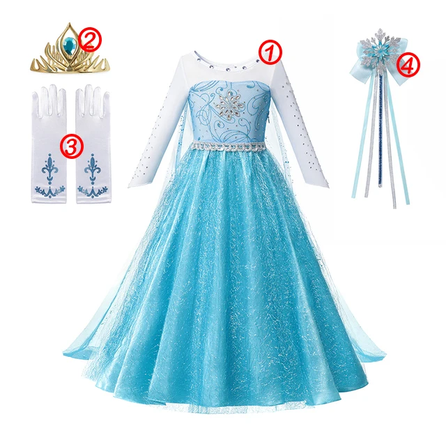 4PCS Elsa Dress Set1