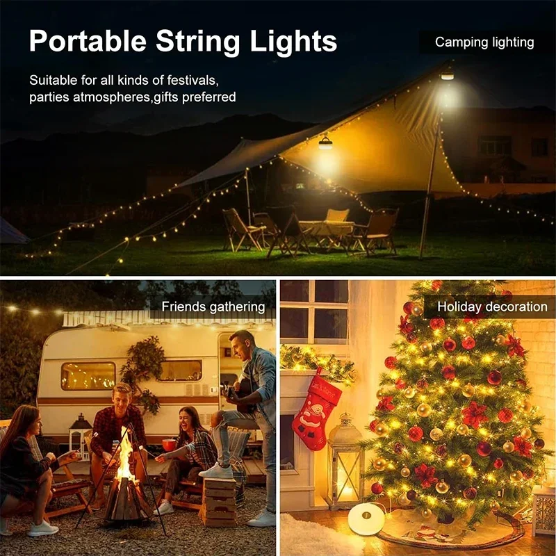 Camping Lamp Camping Lantern LED Camping Lamp Strip Atmosphere 8M Length Waterproof Recyclable Light Belt Outdoor Garden Decoration Lamp for Tent Room