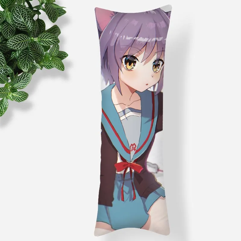 

Nagato Yuki Suzumiya Haruhi No Yuuutsu Body Pillow Case 3D Double-Side Print Satin Smooth Soft Fabric Pillow Cover For Girl 0216