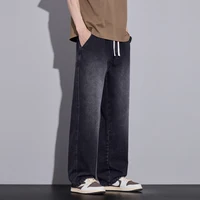 Vêtements pour hommes pantalons à jambes larges Baggy jean Streetwear droit mode Denim pantalon Y2k Vintage lavé taille élastique homme pantalon 3